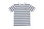 Odyssey Stitched Monogram Striped Tee (NavyWhite with Burgundy Stitch)
